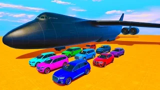 COLOR SUV Transportation on Biggest Airplane w Spiderman - Superhero 3D Animation Cartoon For Kids