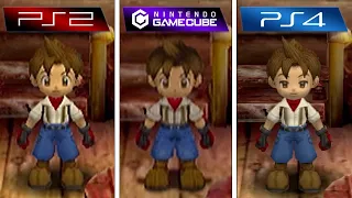 Harvest Moon A Wonderful Life (2003) PS2 vs GameCube vs PS4 (Graphics Comparison)
