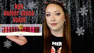 Nyx Limited Edition Holiday Butter Lip  Gloss Vault | Swatching All 14 Shades
