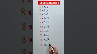 Truco de la tabla del 8 - TRUCO MATEMÁTICO - TRUCO DE MATEMÁTICAS