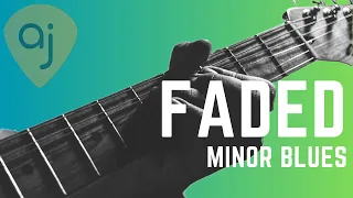 Faded Slow Minor Blues Jam | Guitar Backing Track (E Minor  - 176 BPM)