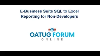 Blitz Report - E-Business Suite SQL to Excel Reporting for Non Developers