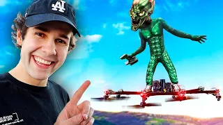 Flying in Public as the Green Goblin. Spider-Man Public Stunt Drone Vehicle @DavidDobrik@ZachKing