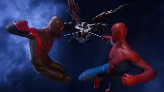 Peter And Miles Vs Venom With The Classic Suits - Spider-Man 2