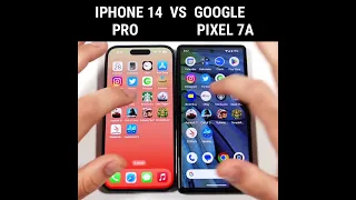 IPHONE 14 PRO VS GOOGLE PIXEL 7A SPEED TEST #shorts