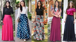 LINDOS LOOKS CON DIFERENTES ESTILOS DE FALDAS LARGAS O MAXI FALDAS PARA IR A LA IGLESIA