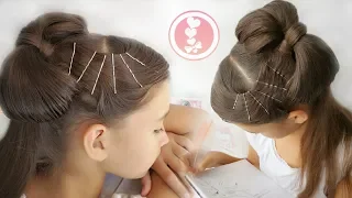 Бант из волос на хвосте. Прическа на 1 сентября // Back to school. Hair bow with ponytail