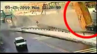 Astonishing Video Of Truck Accidently Demolishing A Bridge!