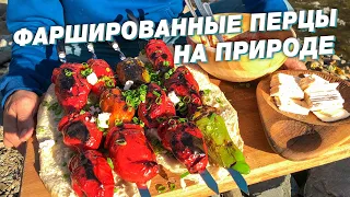 Фаршированные ПЕРЦЫ на природе на углях