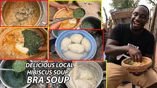 Cook with me HIBISCUS SOUP with PEANUT BUTTER and AYOYO !! How to prepare SOBOLO/SORREL leaf SOUP