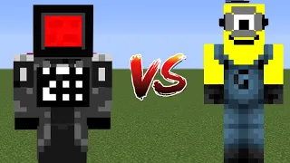 what if you create a CAMERAMAN VS MINION  in MINECRAFT