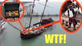 (we're rich) you will never believe what my drone found on this haunted pirate ship (real treasure)