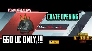 I GOT THIS INFERNO RIDER HELMET FOR 660 UC ONLY!! | MY LUCKIEST CUSTOM CRATE OPENING | PUBG MOBILE