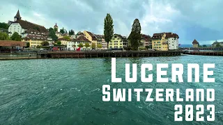 Train Ride Basel to Lucerne (Switzerland) - Walking The Streets of Lucerne on a Cloudy Day