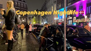 NiGHTLIFE IN COPENHAGEN CITY 2024 WALKING TOUR 4K