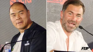 ZHILEI ZHANG ACCUSES EDDIE HEARN OF "KISSING A**" AT PRESS CONFERENCE FOR FIGHT WITH DEONTAY WILDER