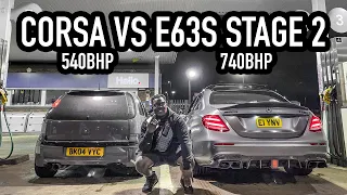 THIS CORSA SMOKED AN E63S AMG 🥴🤒🤯 * INSANE GAP *