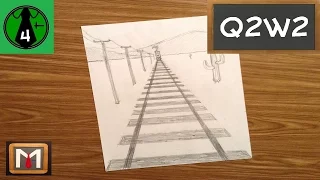 Using One-Point Perspective to Draw Railroad Tracks