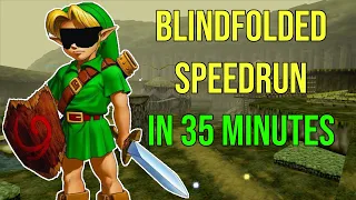Beating Ocarina of Time BLINDFOLDED in only 35 minutes (Bubzia Speedruns)!