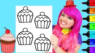 Coloring Cupcakes Yummy Dessert Coloring Page Prismacolor Markers | KiMMi THE CLOWN