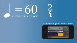 60 BPM 2/4 Metronome Click track featuring Creative Rhythm Metronome App for Android