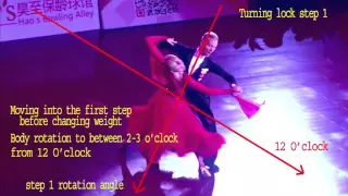 How to dance turning lock to the right in waltz the WDSF style | Evaldas and Ieva