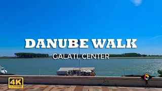 4k Walking Tour of the DANUBE | Galati, center | Port town | 🇷🇴