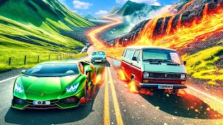 Can Three Best Friends Escape a LAVA Flood in BeamNG Drive?!