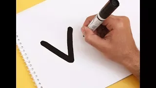 How to turn Letter "V" into a Cartoon NINJA STAR ! Fun with Alphabets Drawing for kids