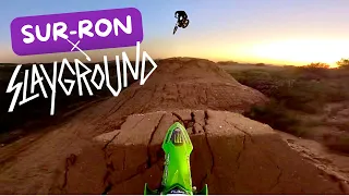 Massive dirt jumps on a Sur-ron light bee