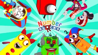 POMNI and Numberblocks Dinosaur Eggs | The Amazing Digital Circus by Algodoo