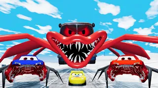Lightning McQueen Epic Escape: Mutant Lightning McQueen Bots & Bus Eater | BeamNG.Drive
