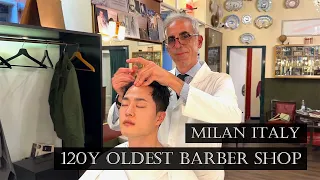 ASMR 120년된 이탈리아 정통 바버샵 체험 해보기 | Cutting hair at 120 years old authentic Italian barber shop