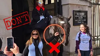 "Enough"! Woman Pulled The Bridle (Cheek Piece) King's Guard React!