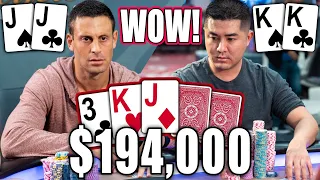 Set Over Set with $194,000 on the Line, then Set Over Set Again the Next Hand!!! ♠ Live at the Bike!