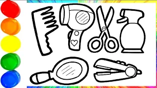 Hair accessories drawing colouring and painting for kids and toddlers||Fun and easy drawing tutorial