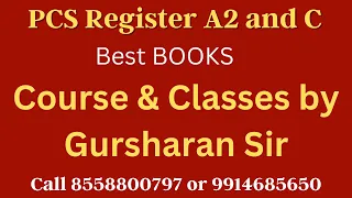 Register A2 and C | Best Books and Course by GURSHARAN SIR | PCS Register and Pre Special