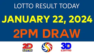 Lotto Result Today JANUARY 22 2024 2pm Ez2 Swertres 2D 3D 4D 6/45 6/55 PCSO