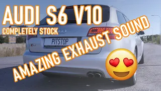 AUDI S6 V10 EXHAUST SOUND - STOCK EXHAUST - AMAZING SOUND!