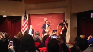 Yo-Yo Ma plays cello in the John F. Kennedy Jr. Forum