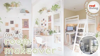 ✨ Aesthetic Room Makeover 🌱 Got Featured in Real Living PH❗[ Shopee Finds | Loft Bed | 10.39 sq.m. ]