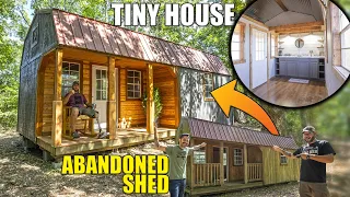 Abandoned Shed Converted Into a TINY HOUSE in Under 20 Minutes!  SHED TO HOUSE CONVERSION