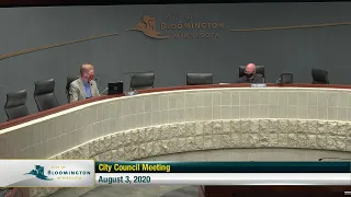 August 3, 2020 Bloomington City Council Meeting