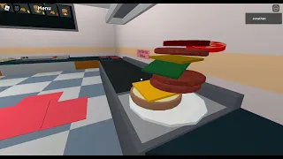 Making a Tall burger  (Roblox cook burgers)