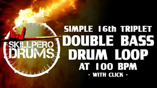 METAL DRUM GROOVE LOOP - 16th triplets double bass at 100 BPM with CLICK