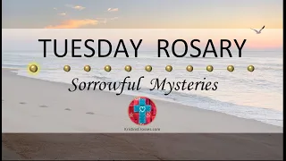 Tuesday Rosary • Sorrowful Mysteries of the Rosary 💜 Footprints in the Sand at Sunrise