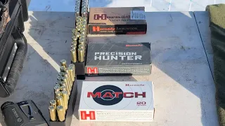 7MM PRC factory ammo velocity testing fired from 2, 22” barrels.