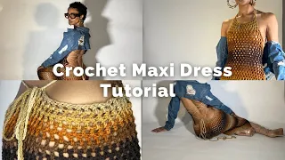 Crochet Maxi Dress Tutorial | How to make Crochet Dress for Beginners!