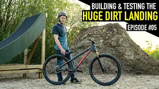 BUILDING A HUGE DIRT RAMP AND TEST RIDING THE MULCH!!