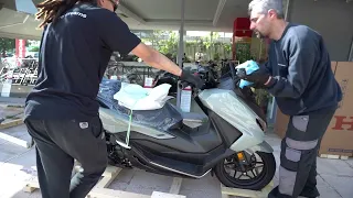 unboxing HONDA FORZA 350 grey color 2023